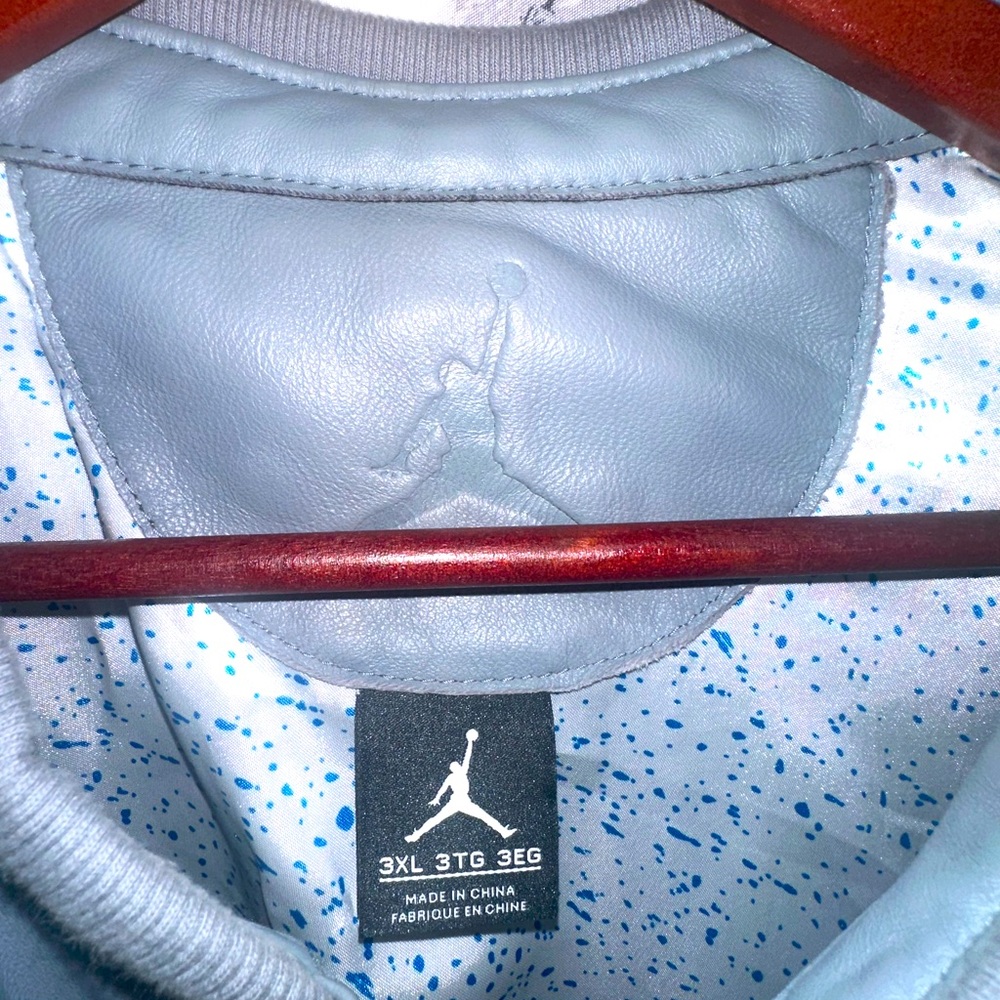 Rare Vintage Jordan Brand BHM edition 100% Leather Cool Gray Motorcycle Jacket - Picture 12 of 15